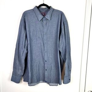 Untuckit Button Down mens XXXLC Blue Cotton Long Sleeve